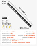 VEVOR āra sienas gaismekļi, 2 gab., 1200 mm gara moderna ārējā sienas gaismas līnija, 3000 K silti balta gaisma, IP65 ūdensizturīgi, pret rūsu aizsargāti, āra sienas apgaismojums mājai, lieveņiem un garāžām