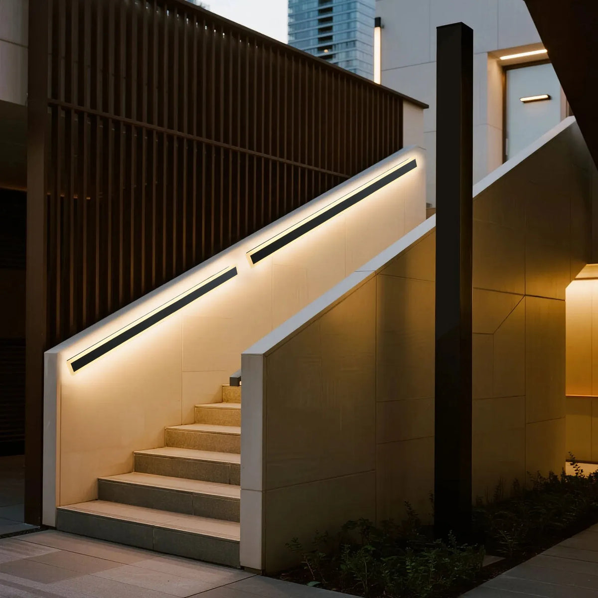 VEVOR Outdoor Wall Lights, 2 Pack, 1200 mm Modern Exterior Wall Light Line, 3000 K Warm White Light, IP65 Waterproof, Rust-Resistant, Outdoor Wall Lighting for Home, Patios and Garages