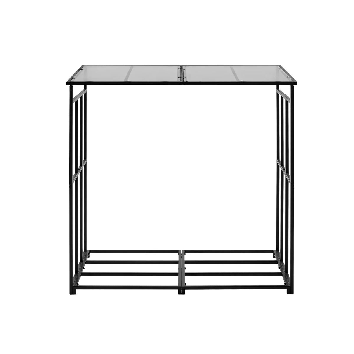 VEVOR Firewood Rack with Sloped Roof, 143 cm Outdoor Firewood Storage Shed, 1/4 Cord Wood Storage Canopy, 299 kg Weight Capacity, Powder-Coated Metal Stand for Fireplace, Terrace, Patio and Garden