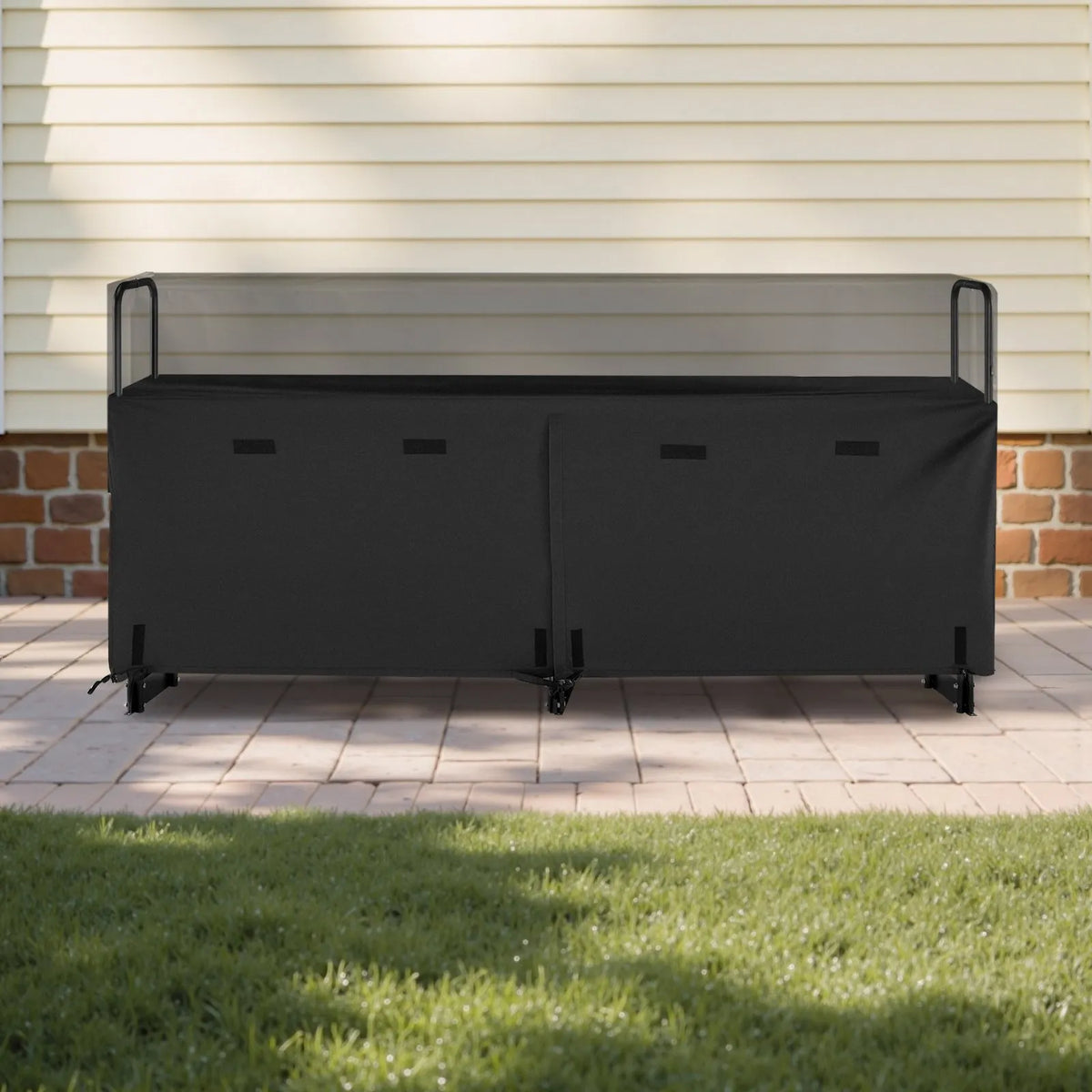 VEVOR Firewood Rack with Waterproof Top Cover, 2.57 m Outdoor Firewood Holder, 1/2 Cord Metal Firewood Storage, 299 kg Weight Capacity, Powder-Coated Stand for Fireplace and Patio