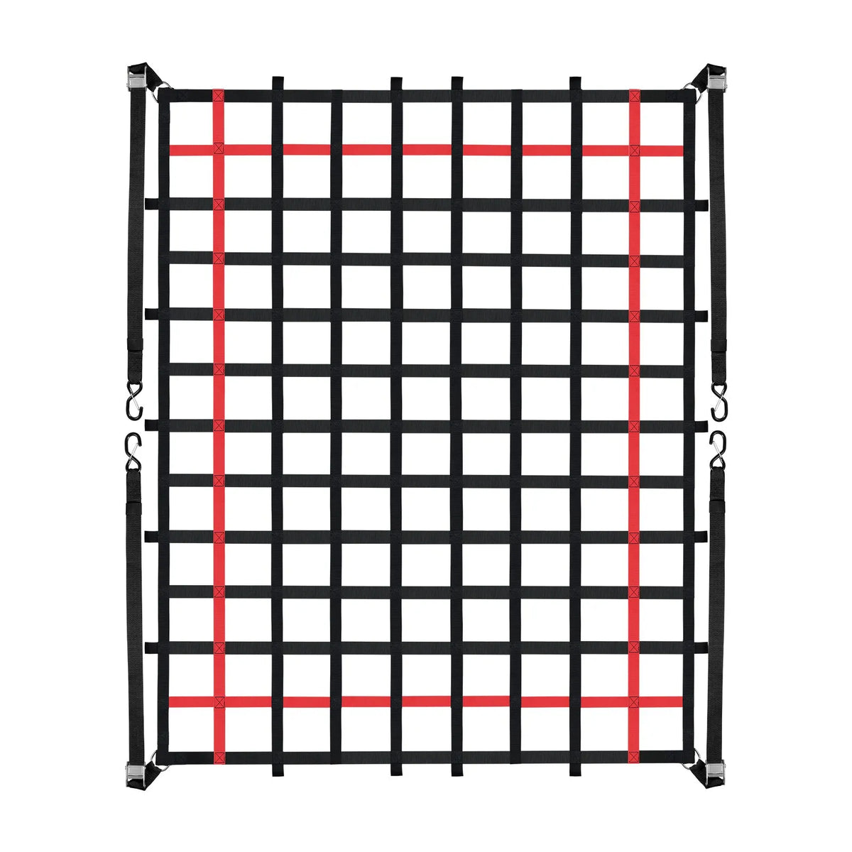 Smagsvara kravas tīkls 244 × 183 cm ar regulējamām sprādzēm un S-veida āķiem