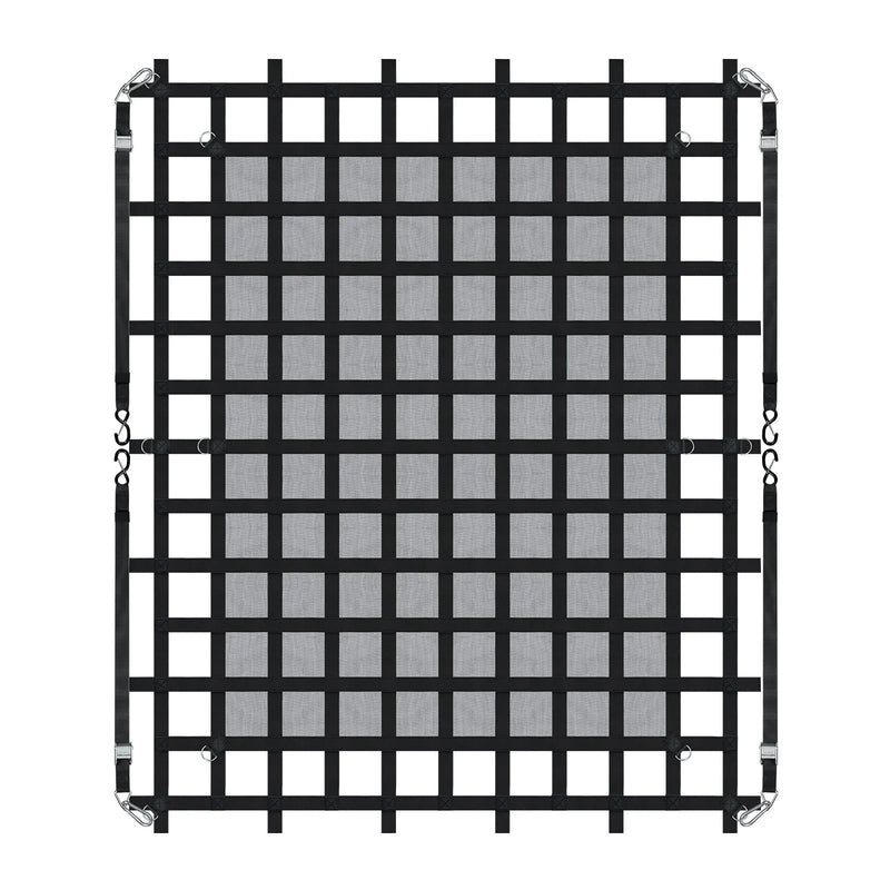 Smagsvara kravas tīkls 244 × 206 cm ar regulējamām sprādzēm un S-veida āķiem