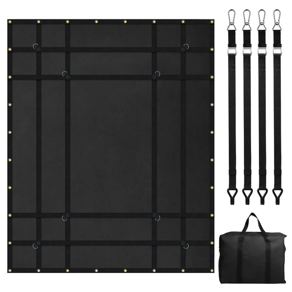 Smagsvara kravas tīkls 183 × 145 cm ar regulējamām sprādzēm un S-veida āķiem
