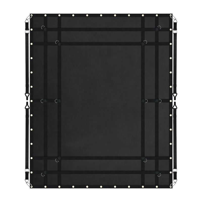 ChatGPT saka:  Smagās kravas tīkls 2438 mm x 2057 mm ar regulējāmām sprādzēm un S-veida āķiem