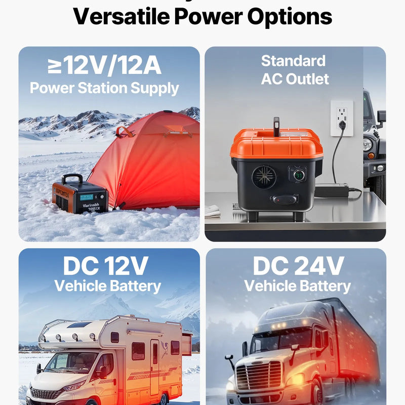 Dīzeļdegvielas sildītājs, 8 kW, 220V DC 12 V/24 V, pārnēsājams viengabala gaisa sildītājs ar tālvadību un LCD ekrānu, ātra uzsildīšana, zems trokšņa līmenis, 4 l degvielas tvertne, piemērots kravas auto, furgoniem, kemperiem un garāžām