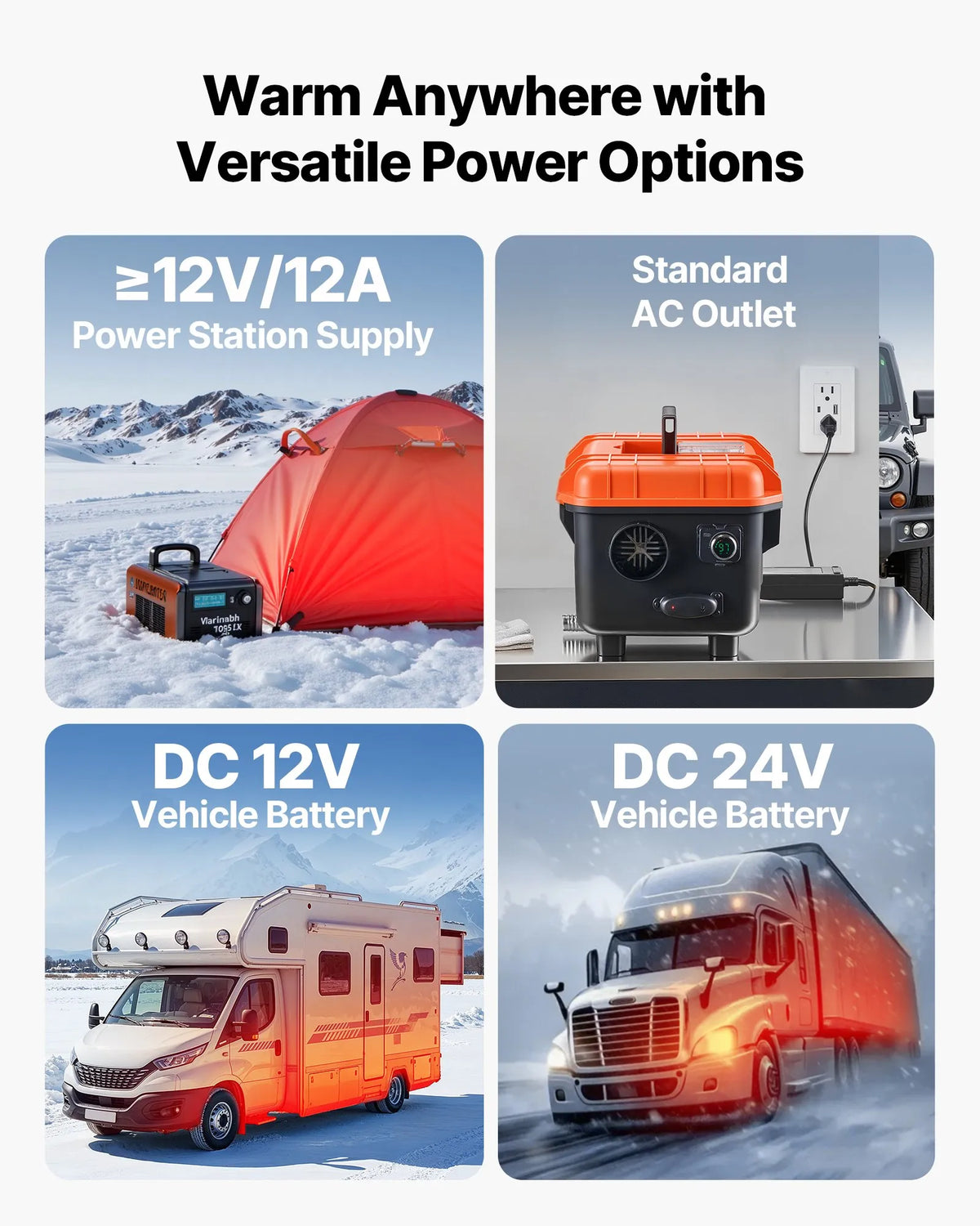 12V/220V 8 kW VEVOR diesel heater all-in-one – LCD, remote control, 4 l tank, for garage