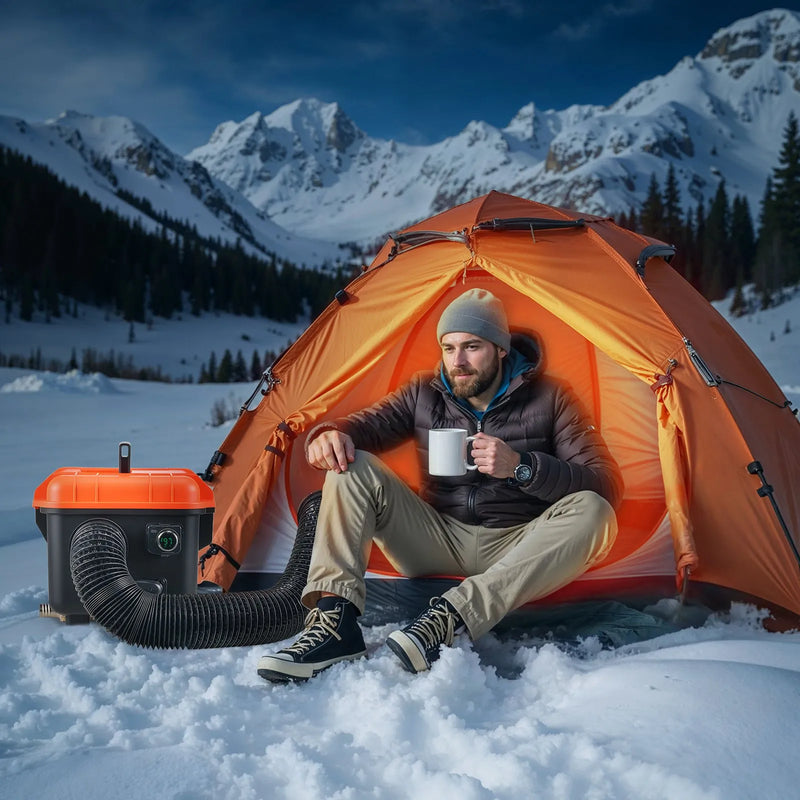 Dīzeļdegvielas sildītājs, 8 kW, 220V DC 12 V/24 V, pārnēsājams viengabala gaisa sildītājs ar tālvadību un LCD ekrānu, ātra uzsildīšana, zems trokšņa līmenis, 4 l degvielas tvertne, piemērots kravas auto, furgoniem, kemperiem un garāžām