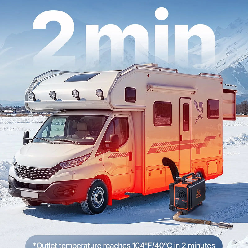 Dīzeļdegvielas sildītājs, 8 kW, 220V un DC 12 V/24 V, pārnēsājams viengabala gaisa sildītājs ar tālvadību un LCD ekrānu, ātra uzsildīšana, zems trokšņa līmenis, 4,5 l degvielas tvertne, piemērots kravas auto, furgoniem un kemperiem