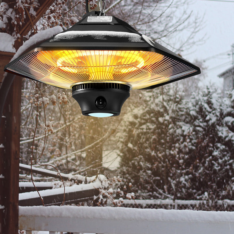 VEVOR Karājamais Terases Sildītājs 2000W ar Tālvadības Pulti – Elektriskais Telpas Sildītājs