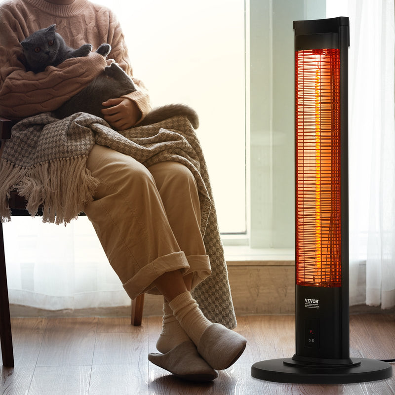 VEVOR 2000 W infrasarkanais elektriskais sildītājs ar tālvadību, 3 ātrumi, taimeris