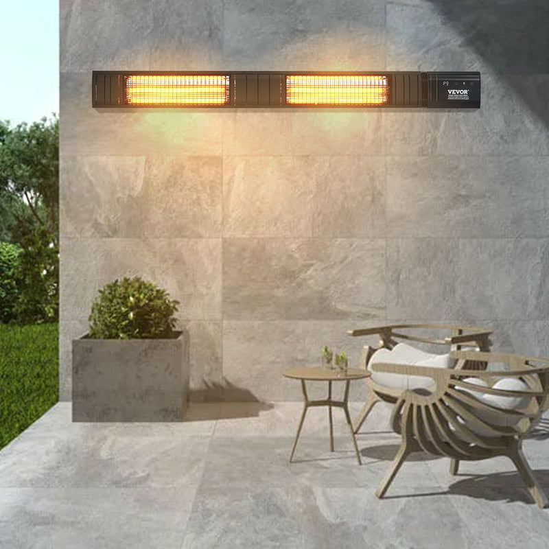 VEVOR 3000 W infrasarkanais elektriskais sildītājs ar tālvadību, 9 ātrumi, taimeris