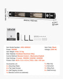 VEVOR infrasarkanais sildītājs 3000 W ar WiFi, tālvadības pulti, 3 sildīšanas režīmiem, IP55, melns