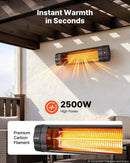 VEVOR infrasarkanais sildītājs 2500W, 3 režīmi, taimeris, melns