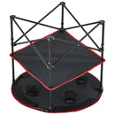 VEVOR saliekamais kempinga galds 72,0 x 72,0 cm, ar somu, apaļš, melns