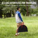 VEVOR saliekamais kempinga galds 72,0 x 72,0 cm, ar somu, apaļš, melns