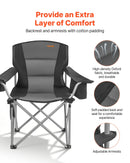 VEVOR saliekami kempinga krēsli 2 gab., maksimālā slodze 204 kg, ar polsterētu atzveltni un roku balstiem, krūzes turētāju, sānu kabatu un dzesēšanas somu, portatīvi krēsli kempingam un makšķerēšanai