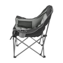 VEVOR liela izmēra kempinga krēsls, saliekams polsterēts krēsls ar līdz 204 kg slodzi, 2 krūžu turētāji un vīna glāzes turētājs, pārnēsāšanas soma kempingam un makšķerēšanai, melns/pelēks, 1 gab.
