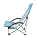 VEVOR saliekams pludmales krēsls ar augstu atzveltni, paplašināts sēdeklis, līdz 150 kg slodze, krūzes kabata, sieta atzveltne un pārnēsāšanas soma, gaiši zils