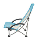 VEVOR saliekami pludmales krēsli ar augstu atzveltni, paplašināts sēdeklis, līdz 150 kg slodze, krūzes kabata, sieta atzveltne un pārnēsāšanas soma, gaiši zili, 2 gab.