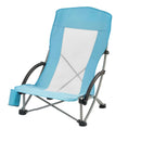 VEVOR saliekami pludmales krēsli ar augstu atzveltni, paplašināts sēdeklis, līdz 150 kg slodze, krūzes kabata, sieta atzveltne un pārnēsāšanas soma, gaiši zili, 2 gab.