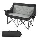 VEVOR divvietīgs kempinga krēsls, palielināts divu personu saliekams krēsls ar 300 kg slodzi, ar 2 krūžu turētājiem, vīna glāžu turētājiem, žurnālu siksnām un pārnēsāšanas somu, āra un pludmales lietošanai