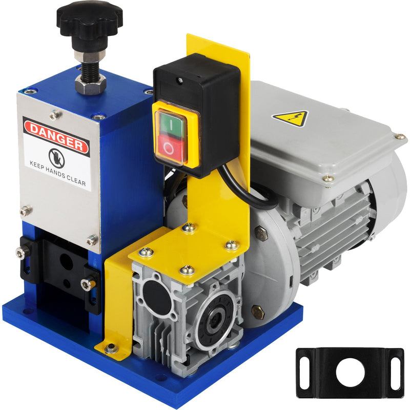 VEVOR automātiskā elektriskā vadu atizolēšanas mašīna, paredzēta vadiem ar diametru 1,5–25 mm, pārnēsājama konstrukcija ar vienu asmeni, piemērota vara vadu pārstrādei