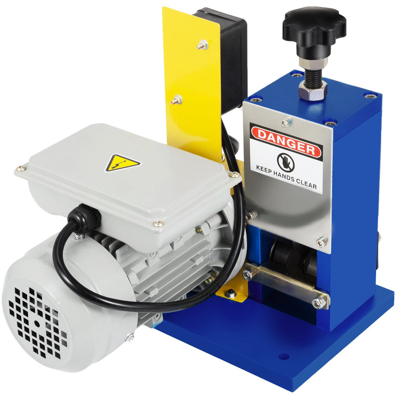 VEVOR automātiskā elektriskā vadu atizolēšanas mašīna, paredzēta vadiem ar diametru 1,5–25 mm, pārnēsājama konstrukcija ar vienu asmeni, piemērota vara vadu pārstrādei