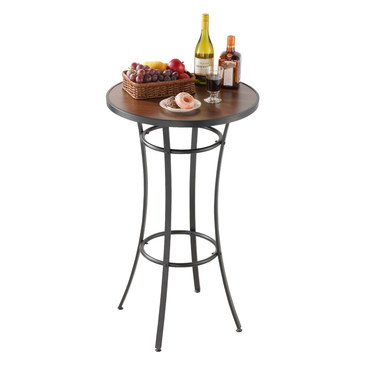 VEVOR Outdoor Round Bar Table, 60 cm High Bistro Style Table with Easy-Clean Surface and Durable Metal Frame, Suitable for Indoor and Outdoor Use – Ideal for Small Spaces or Kitchen