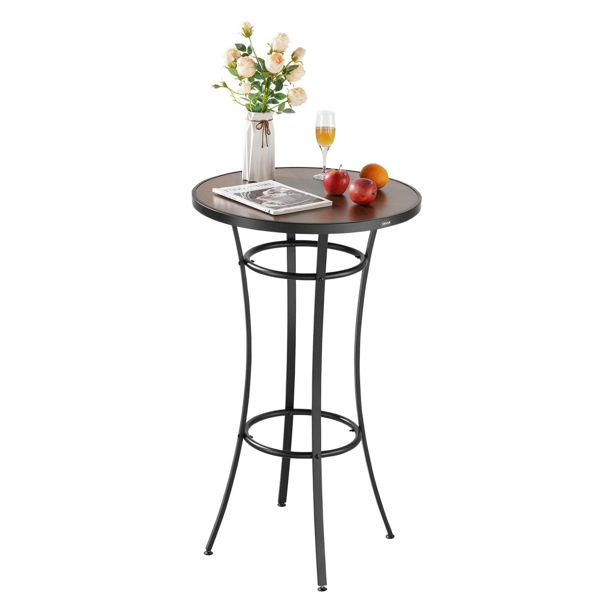 VEVOR Outdoor Round Bar Table, 60 cm High Bistro Style Table with Easy-Clean Surface and Durable Metal Frame, Suitable for Indoor and Outdoor Use – Ideal for Small Spaces or Kitchen
