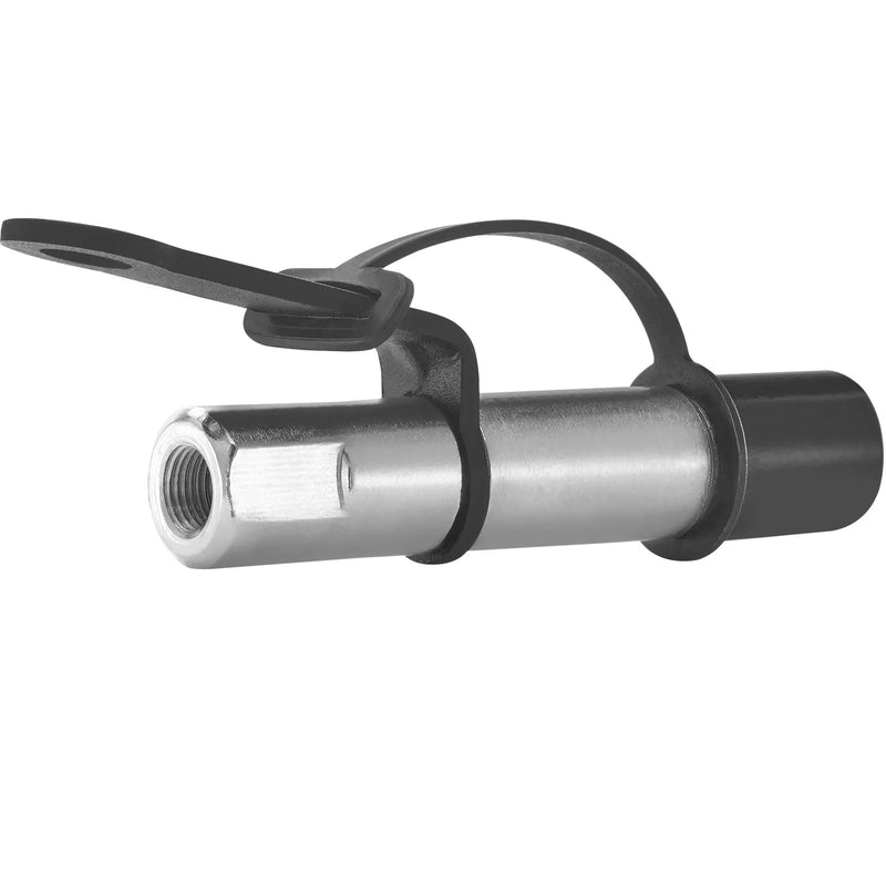 Smērvielas pistoles sakabe 69 MPa augstspiediena, 3-žokļu fiksācija, ātrās atbrīvošanas uzgalis ar šļūteni, Zerk savienojumu tīrītāju un pagarinājuma adatām, saderīga ar visām smērvielas pistolēm ar 3,2 mm NPT savienojumiem