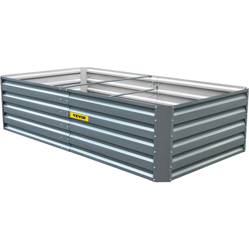 Cinkota paaugstinātā dobe, 203 × 102 × 48 см metāla stādīšanas kaste, pelēka tērauda dārza kastes komplekts dārzeņu, puķu, augļu, garšaugu un sukulentu audzēšanai ārā