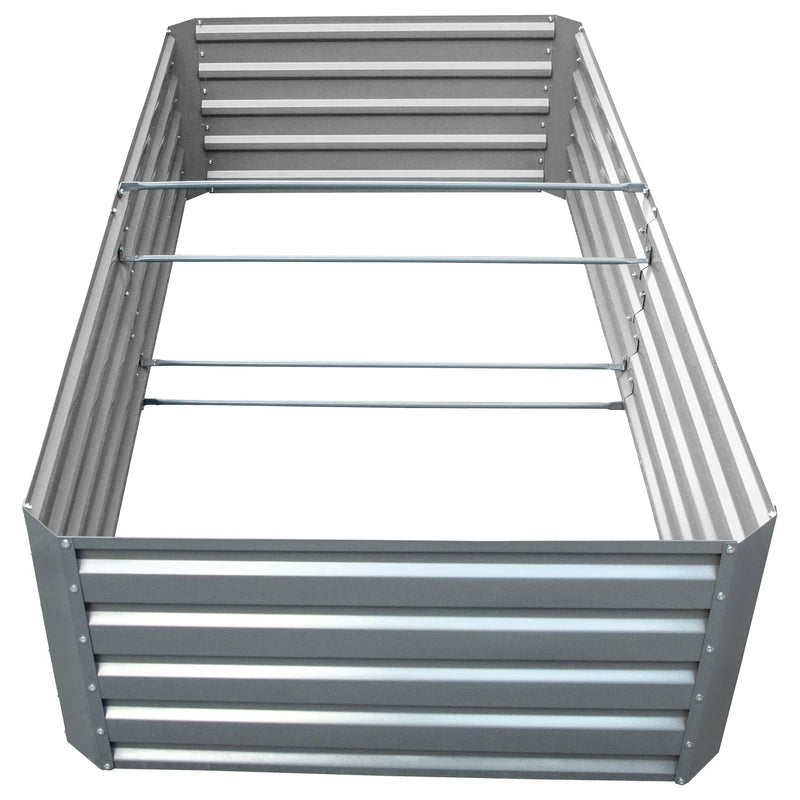 Cinkota paaugstinātā dobe, 203 × 102 × 48 см metāla stādīšanas kaste, pelēka tērauda dārza kastes komplekts dārzeņu, puķu, augļu, garšaugu un sukulentu audzēšanai ārā