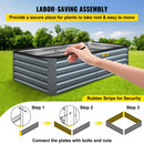 Cinkota paaugstinātā dobe, 203 × 102 × 48 см metāla stādīšanas kaste, pelēka tērauda dārza kastes komplekts dārzeņu, puķu, augļu, garšaugu un sukulentu audzēšanai ārā