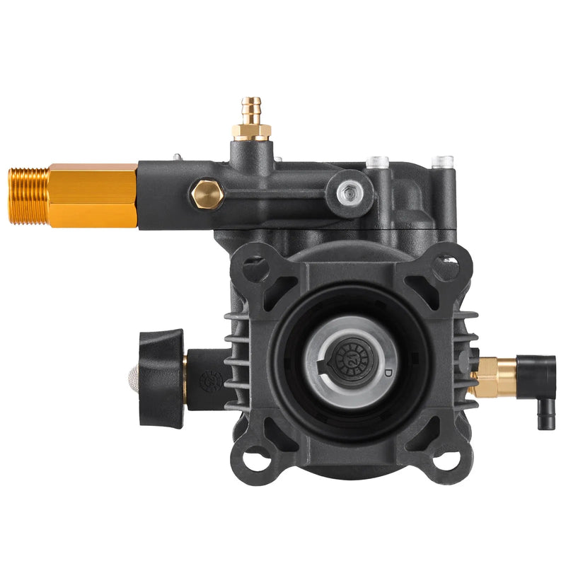 VEVOR augstspiediena mazgātāja sūknis ar horizontālu 19 mm (3/4″) vārpstu, darba spiediens līdz 241 bar, plūsma 9,5 l/min, rezerves sūkņa komplekts ar 5 sprauslām, montāžas piederumiem un sifona cauruli, saderīgs ar Simpson, Honda, Troy-Bilt un Generac
