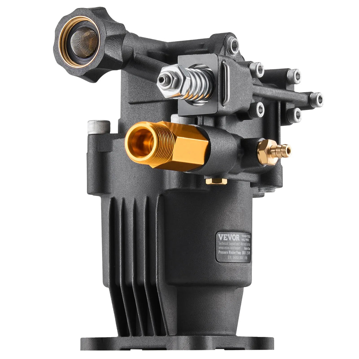 VEVOR High-Pressure Washer Pump with Horizontal 19 mm (3/4″) Shaft, Working Pressure up to 241 bar, Flow Rate 9.5 l/min, Replacement Pump Kit with 5 Nozzles, Mounting Accessories and Siphon Tube, Compatible with Simpson, Honda, Troy-Bilt and Generac