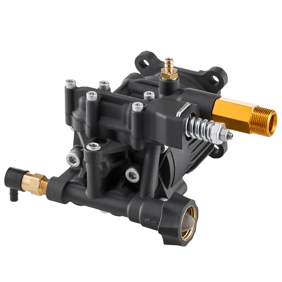VEVOR High-Pressure Washer Pump with Horizontal 19 mm (3/4″) Shaft, Working Pressure up to 241 bar, Flow Rate 9.5 l/min, Replacement Pump Kit with 5 Nozzles, Mounting Accessories and Siphon Tube, Compatible with Simpson, Honda, Troy-Bilt and Generac
