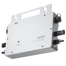 VEVOR tīklam pieslēdzams saules mikroinvertors, 600 W, saules mikroinvertors ar IP67 ūdensizturību, alumīnija sakausējuma korpuss, DC darba spriegums 18–50 V, ar lietotnes (APP) Wi-Fi antenu un barošanas kabeli, paredzēts saules paneļu sistēmām.