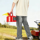 VEVOR drošības degvielas kanna 9,5 l, I tipa benzīna kanna sarkanā krāsā ar nerūsējošā tērauda liesmas slāpētāju, pašnoslēdzošu vāku un PE piltuvi, oglekļa tērauda uzliesmojošu šķidrumu uzglabāšanas tvertne ar ergonomisku rokturi