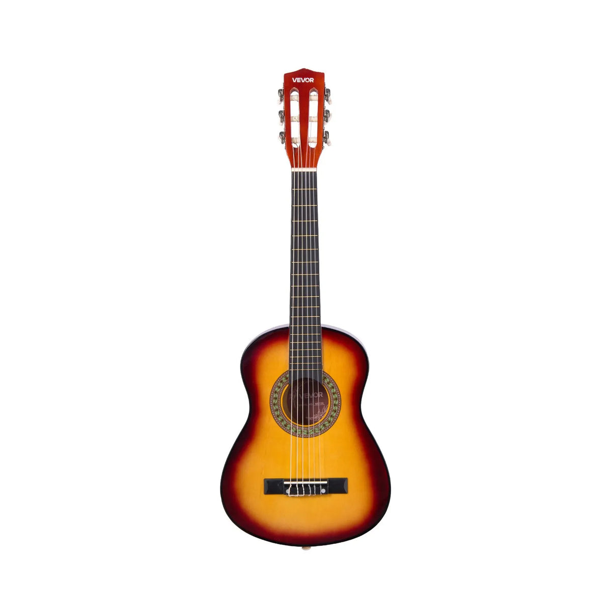 VEVOR Classical Guitar 780 mm with Nylon Strings, Beginner Kit with Bag, Strap, Tuner and Capo, Sunset Tone
