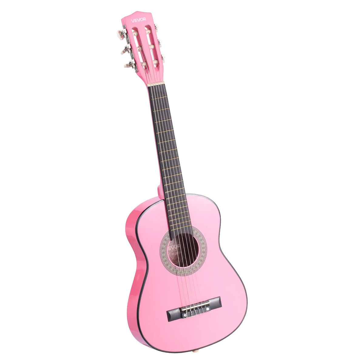 VEVOR Classical Guitar 780 mm with Nylon Strings, Beginner Kit with Bag, Strap, Tuner and Capo, Kids, Pink
