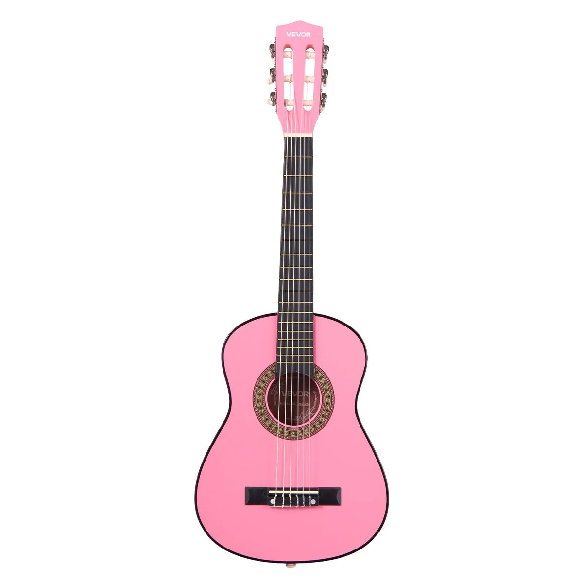VEVOR Classical Guitar 780 mm with Nylon Strings, Beginner Kit with Bag, Strap, Tuner and Capo, Kids, Pink