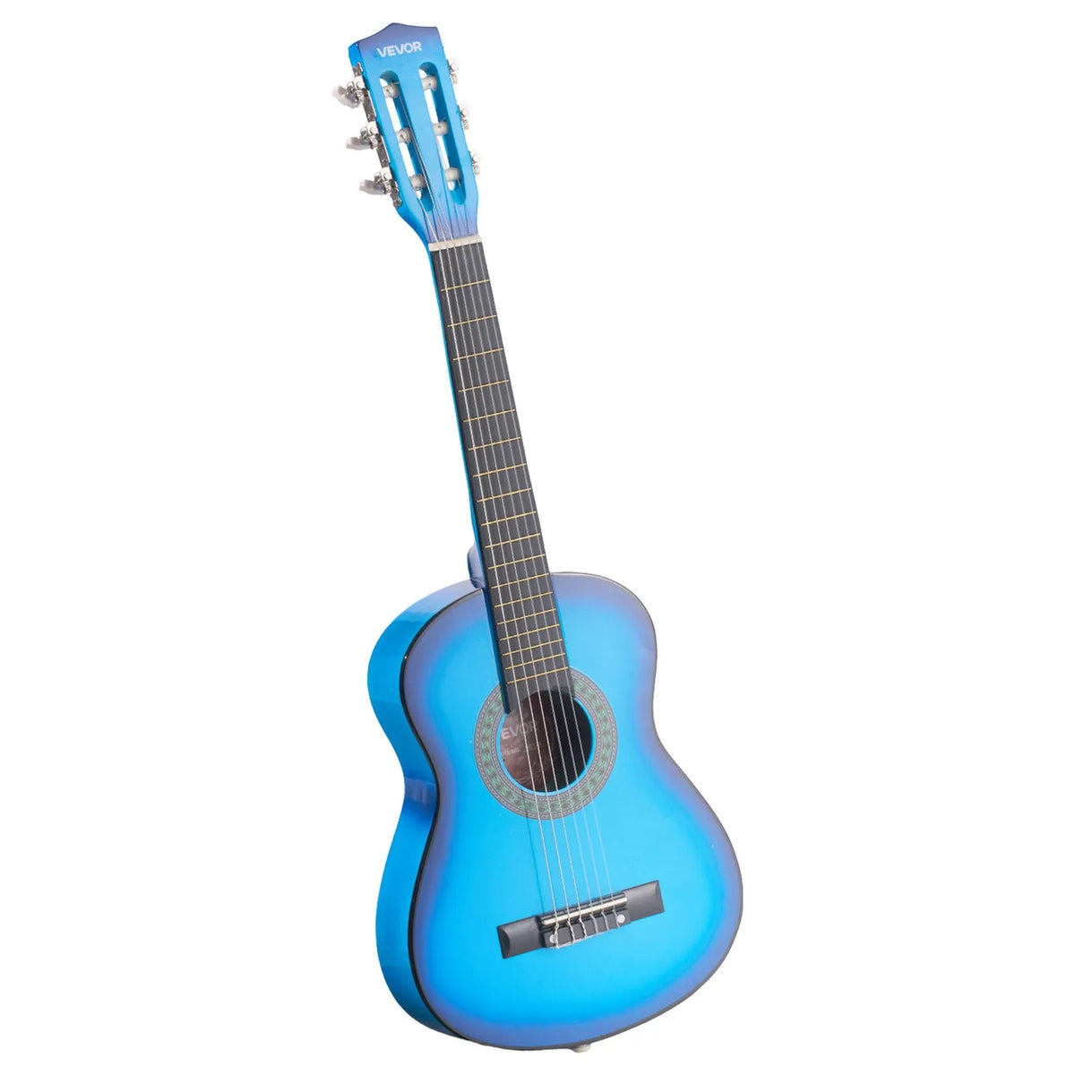 VEVOR Classical Guitar 780 mm with Nylon Strings, Beginner Kit with Bag, Strap, Tuner and Capo, Children, Blue