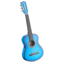 VEVOR klasiskā ģitāra 780 mm ar neilona stīgām un iesācēju piederumu komplektu (soma, siksna, skaņotājs, stīgas, plektri, kapo), liepu koka korpuss, bērniem, zila