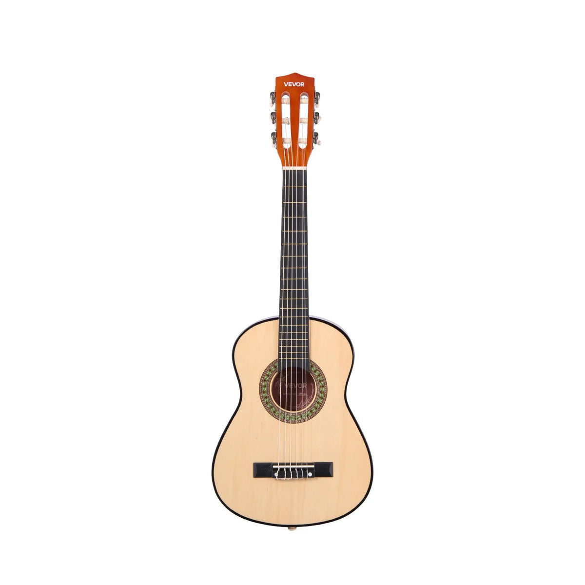 VEVOR Classical Guitar 780 mm with Nylon Strings, Beginner Kit with Bag, Strap, Tuner and Capo, for Children, Natural Wood