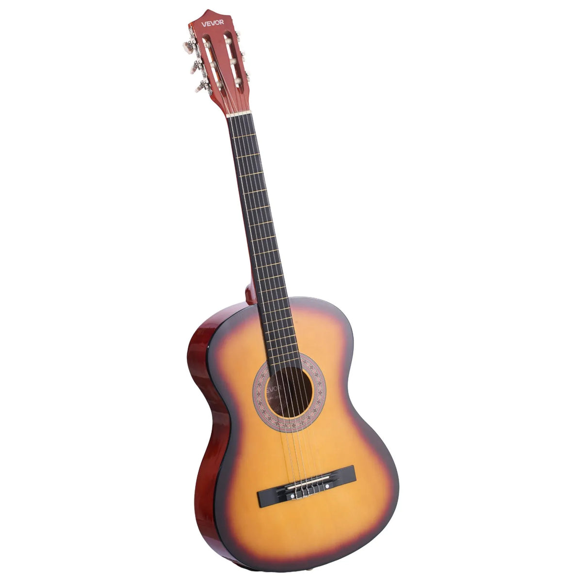 VEVOR Classical Guitar 960 mm with Nylon Strings, Beginner Kit with Bag, Strap, Tuner and Capo, Sunset Tone