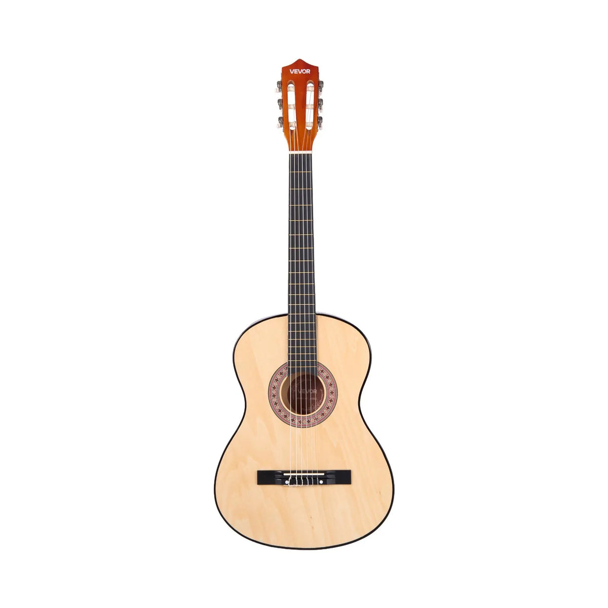 VEVOR Classical Guitar 960 mm with Nylon Strings, Beginner Kit with Bag, Strap, Tuner and Capo, Natural Wood