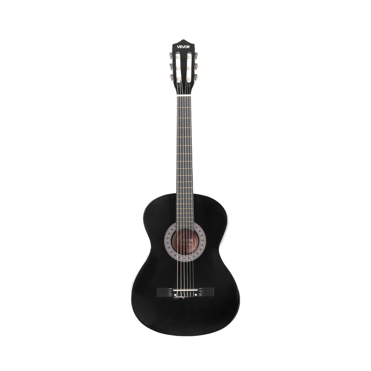 VEVOR Classical Guitar 960 mm with Nylon Strings, Beginner Kit with Bag, Strap, Tuner and Capo, Black