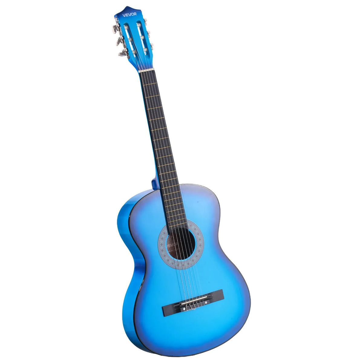 VEVOR Classical Guitar 960 mm with Nylon Strings, Beginner Kit with Bag, Strap, Tuner and Capo, Blue
