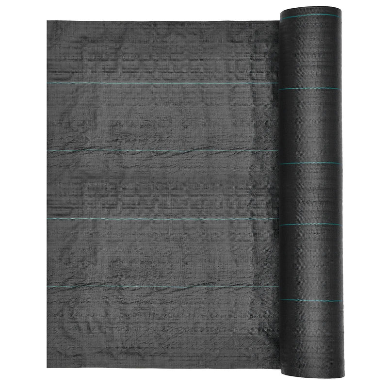 VEVOR nezāļu barjeras audums smagai slodzei, 4 x 35,1 m, 99,2 g/m² austs ainavu segums, nezāļu ierobežošanas pārklājums dārzam, ģeotekstila pamatne, melns - ZEMLETES.LV