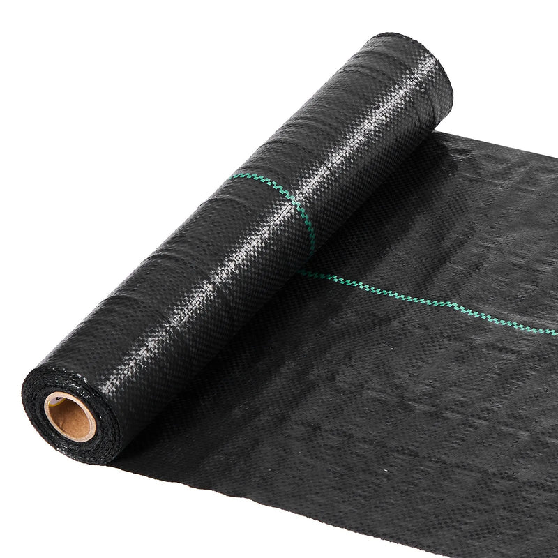 VEVOR pretnezāļu audums 0,4 × 15,2 m, 90,7 g/m², austs ainavu segums, nezāļu kontroles ģeotekstils, dārza seguma paklājs, melns - ZEMLETES.LV